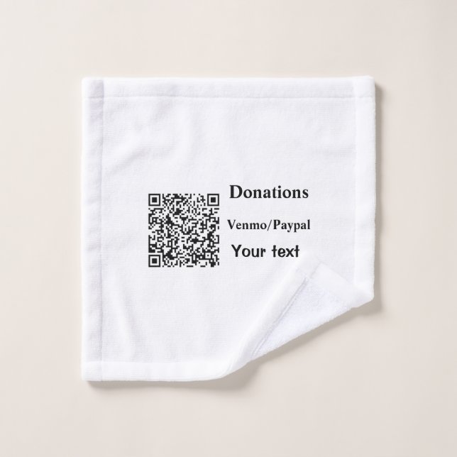 Simple minimal add barcode donations venmo paypal  wash cloth (Wash Cloth)