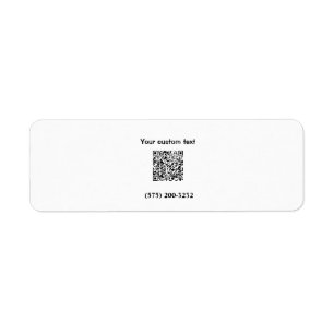 Simple minimal add barcode phone number text compa return address label
