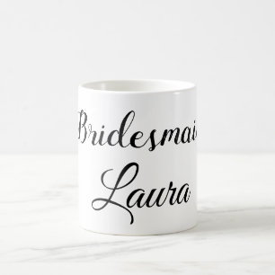 Simple minimal add name bridesmaid gift year coffee mug