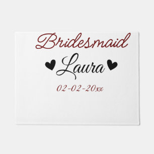 Simple minimal add name bridesmaid gift year doormat