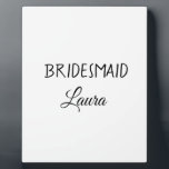 Simple minimal add name bridesmaid  gift year      plaque<br><div class="desc">design</div>