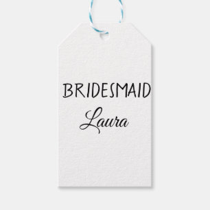 Simple minimal add name bridesmaid gift year tags
