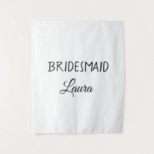 Simple minimal add name bridesmaid gift year tapestry