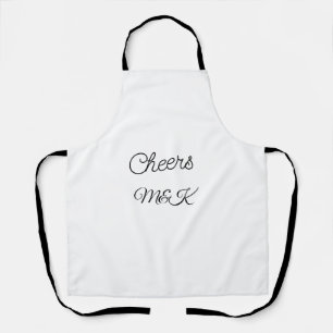 Simple minimal add name cheers couple name custom apron
