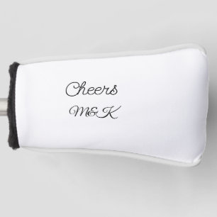 Simple minimal add name cheers couple name custom golf head cover