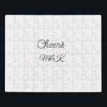 Simple minimal add name cheers couple name custom  jigsaw puzzle<br><div class="desc">design</div>