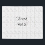 Simple minimal add name cheers couple name custom  jigsaw puzzle<br><div class="desc">design</div>