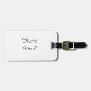 Simple minimal add name cheers couple name custom  luggage tag