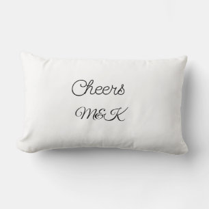 Simple minimal add name cheers couple name custom  lumbar cushion