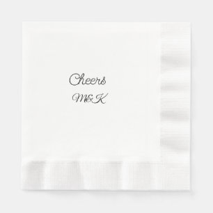 Simple minimal add name cheers couple name custom  napkin