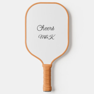 Simple minimal add name cheers couple name custom pickleball paddle