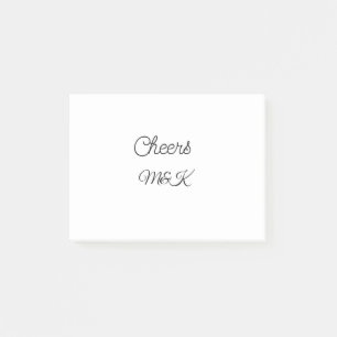 Simple minimal add name cheers couple name custom post-it notes