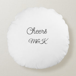 Simple minimal add name cheers couple name custom round cushion