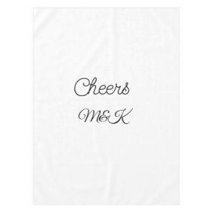 Simple minimal add name cheers couple name custom tablecloth