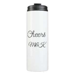 Simple minimal add name cheers couple name custom thermal tumbler