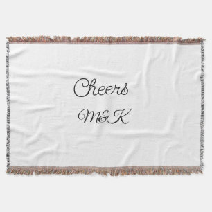 Simple minimal add name cheers couple name custom throw blanket