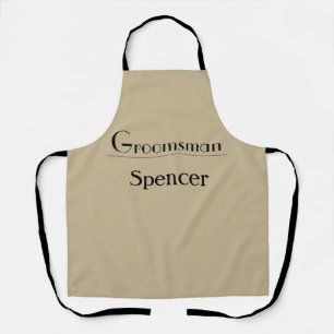 simple minimal add name groomsman gift apron