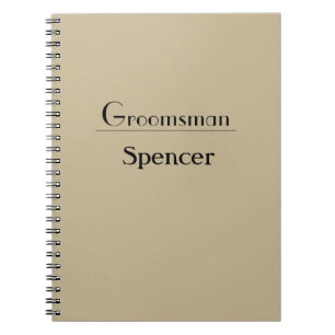 simple minimal add name groomsman gift notebook