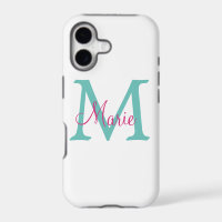 simple minimal add name monogram green pink blue t