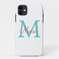 simple minimal add name monogram green pink blue t