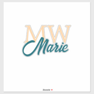 simple minimal add name monogram orange blue bold