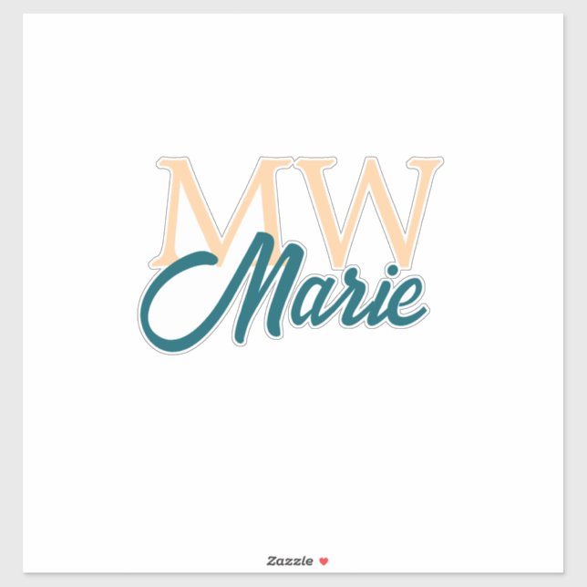 simple minimal add name monogram orange blue bold (Sheet)