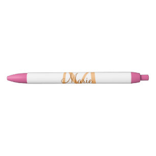 simple minimal add name monogram orange brown thr black ink pen