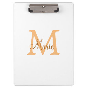 simple minimal add name monogram orange brown  thr clipboard