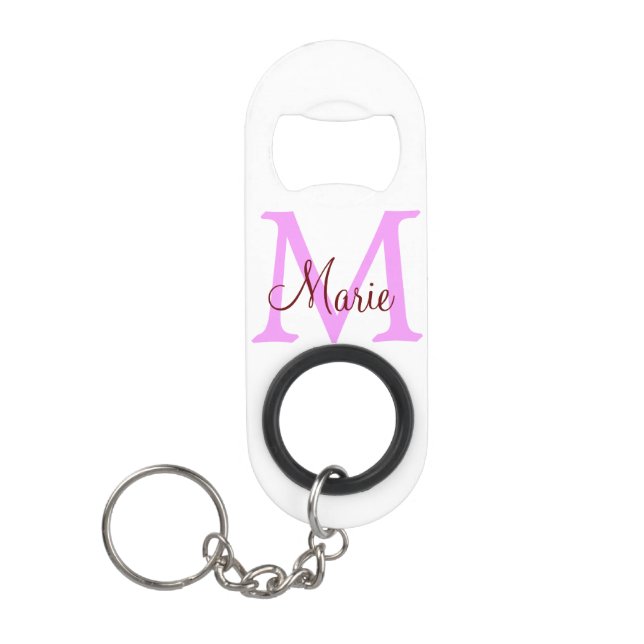 simple minimal add name monogram pink red    (Front)
