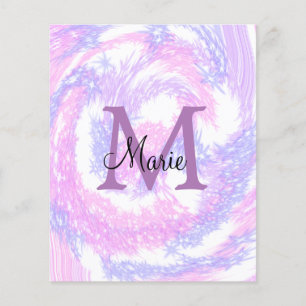 simple minimal add name monogram pink red glitter flyer