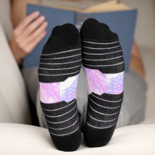 simple minimal add name monogram pink red glitter socks