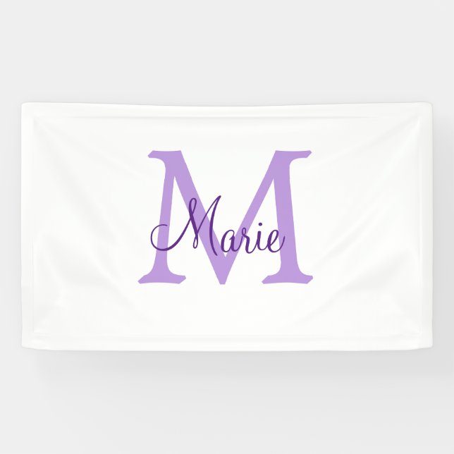 simple minimal add name monogram pink red   throw  banner (Horizontal)
