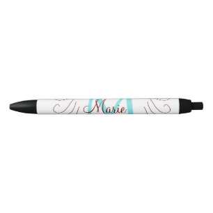 simple minimal add name monogram pink red throw black ink pen