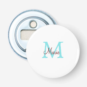simple minimal add name monogram pink red throw bottle opener