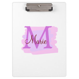 simple minimal add name monogram pink red throw clipboard
