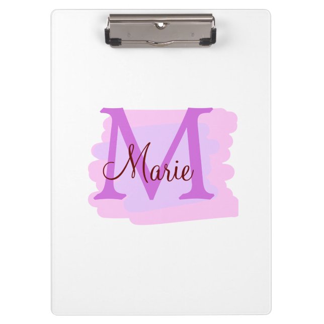 simple minimal add name monogram pink red   throw  clipboard (Front)
