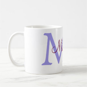 simple minimal add name monogram pink red throw coffee mug