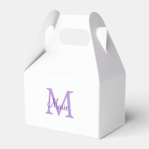 simple minimal add name monogram pink red throw favour box