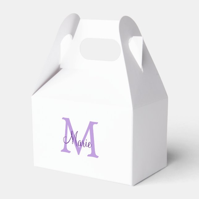 simple minimal add name monogram pink red   throw  favour box (Front Side)