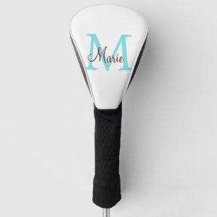 simple minimal add name monogram pink red throw golf head cover
