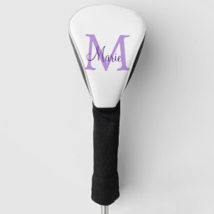 simple minimal add name monogram pink red throw golf head cover