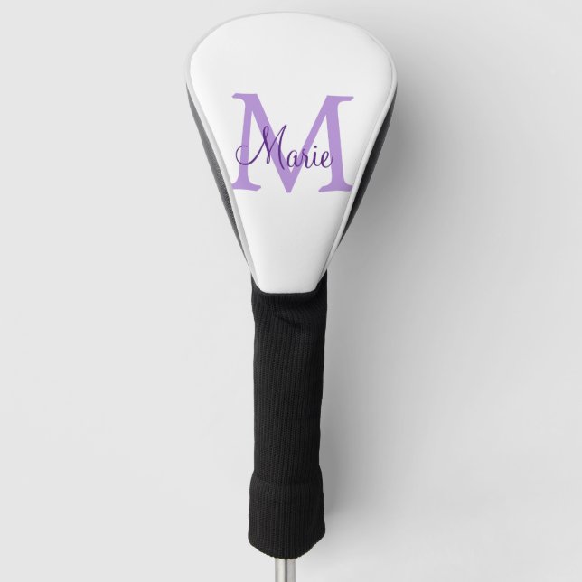 simple minimal add name monogram pink red   throw  golf head cover (Front)