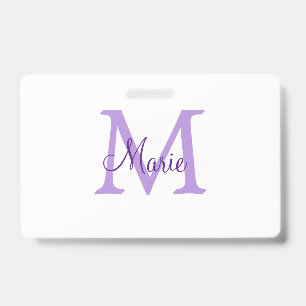 simple minimal add name monogram pink red throw ID badge