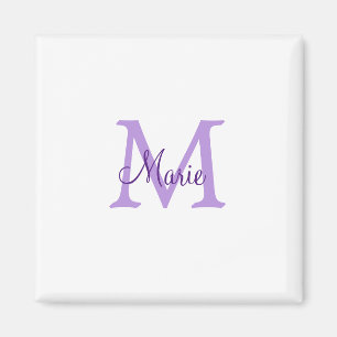 simple minimal add name monogram pink red throw magnet