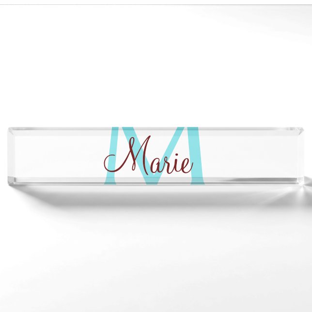 simple minimal add name monogram pink red   throw  nameplate (Front)