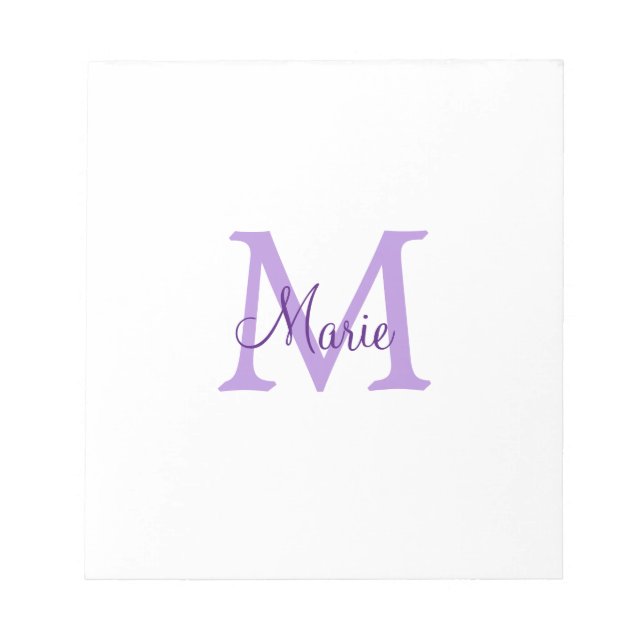 simple minimal add name monogram pink red   throw  notepad (Front)