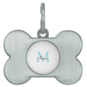 simple minimal add name monogram pink red throw pet ID tag