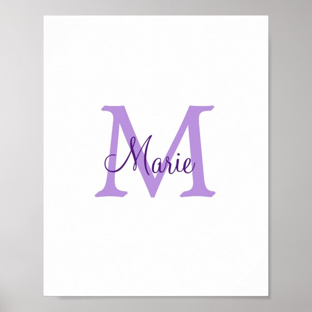 simple minimal add name monogram pink red   throw  poster (Front)