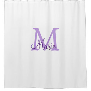 simple minimal add name monogram pink red throw shower curtain