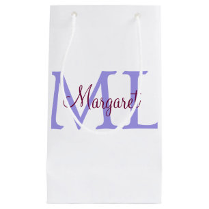 simple minimal add name monogram pink red   throw  small gift bag